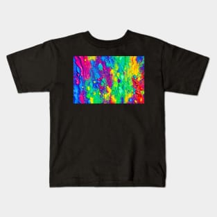 Abstract vibrant colors fun, celebration and joy paints merging, merging, socializing Kids T-Shirt